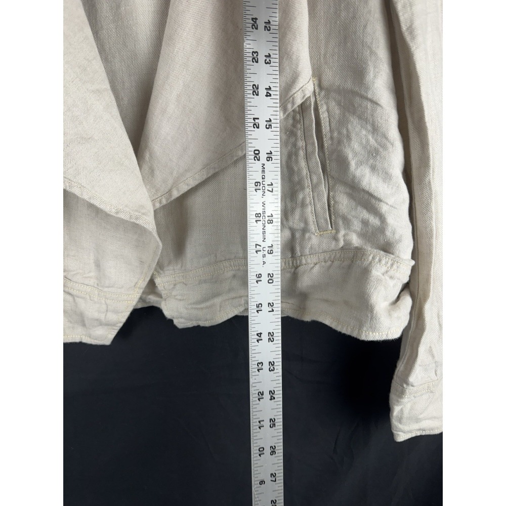 Lou & Grey Linen Cream Blazer Jacket Open Front Sz S Coastal Minimalist Beach - Picture 3 of 5